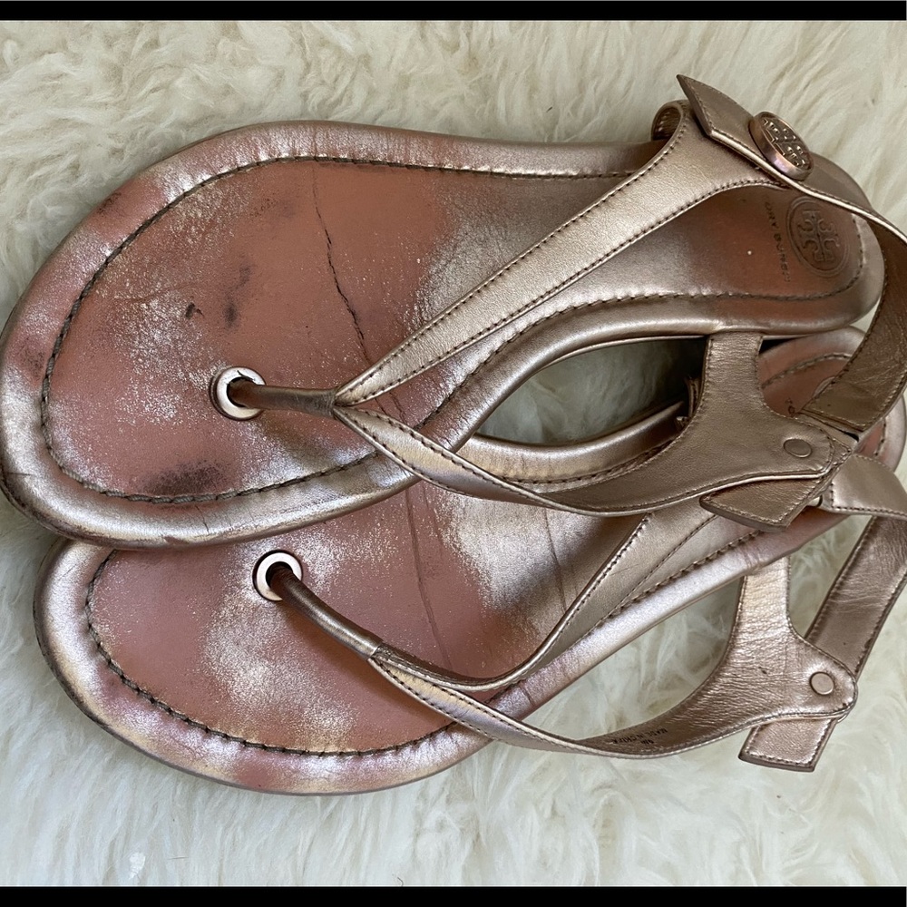 Tory Burch rose gold sandal